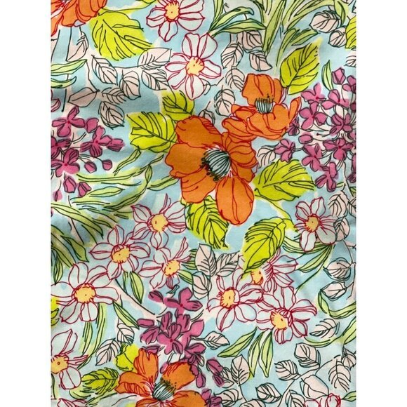 TALBOTS Women's Stretch Cropped Pants Size 14 Colorful Floral Brushed Cotton EUC - Picture 8 of 8